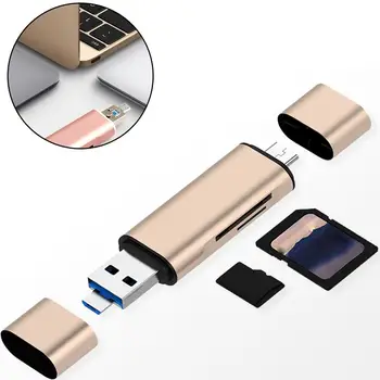 

Multifunctional Type-C/Micro USB/USB SD TF Card Reader for Mobile Phone Laptop