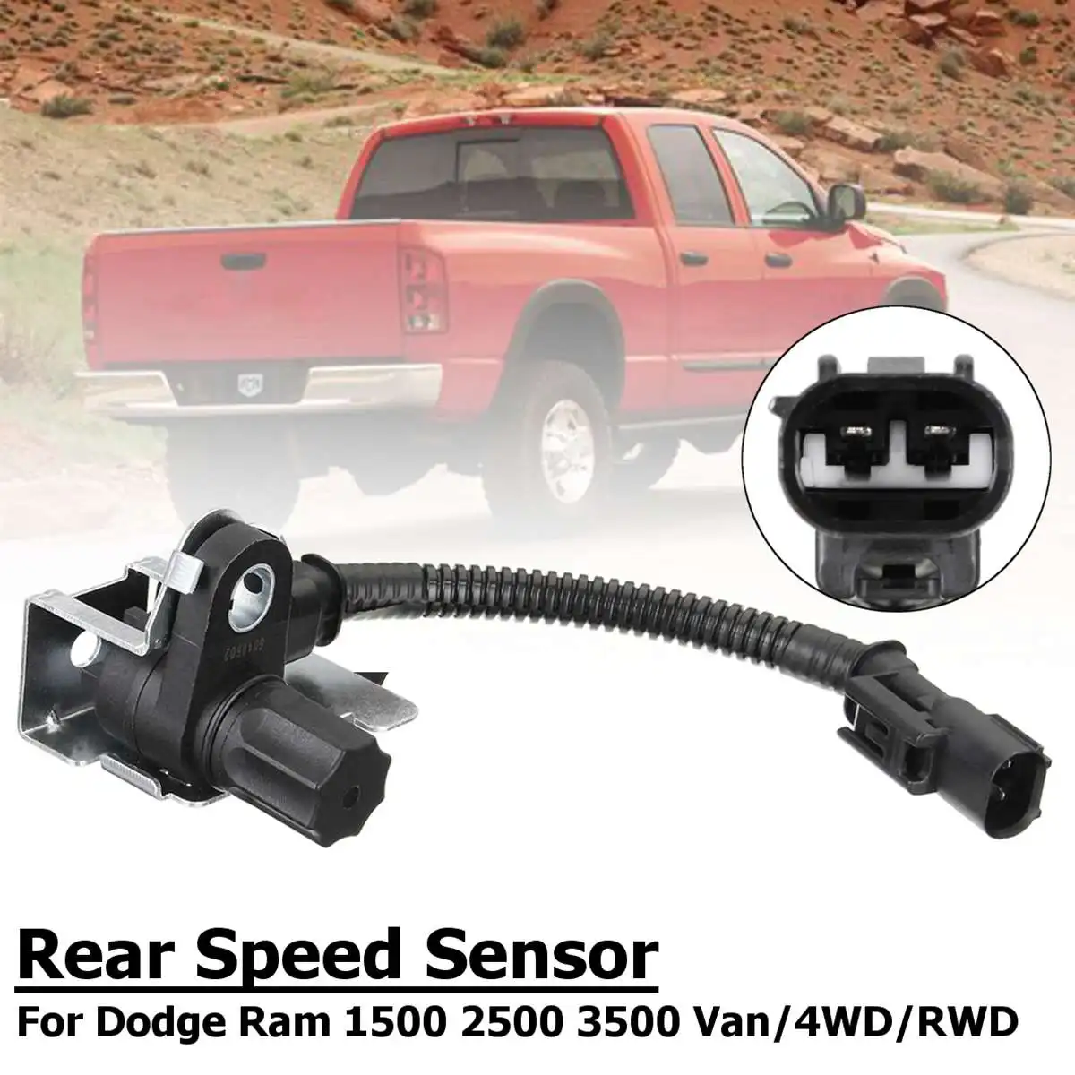 

OE:5014787AA,5016133AA,56028187AC,56028187AD,56028187AE,970-024 ABS Rear Speed Sensor for Dodge Ram 1500 2500 3500 Van/4WD/RWD