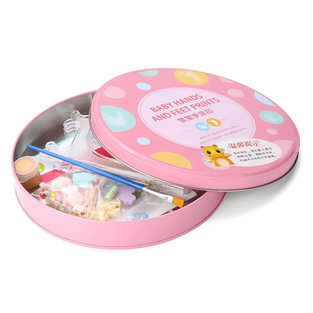 Baby Non Toxic Newborn Hand And Foot Print Imprint Kit Souvenirs Casting Parent child Hand Inkpad 4