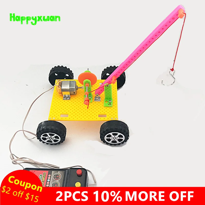 

Happyxuan DIY Science Toys for Kids Eduactional Remote Control Crane Kit Fun Physic Experiment Boy Birthday Party Return Gifts