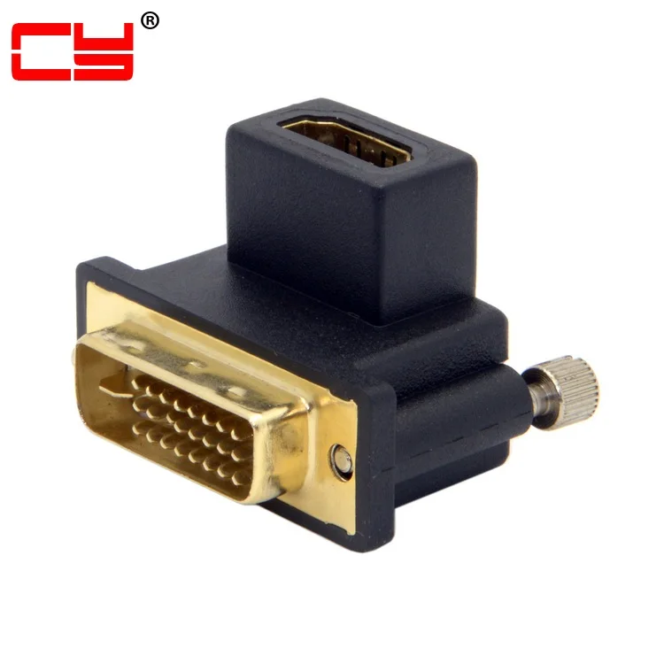 Chenyang Dvi Male 90 Degree Up Angled To Hdmi Female Adapter Converter ...