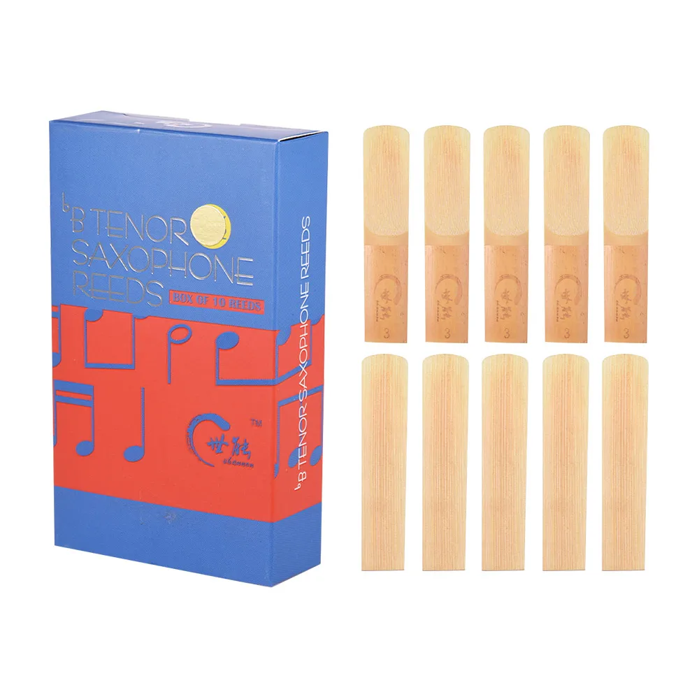 

10pcs/ Box Professional Level Saxophone Reeds Bb Tenor Saxophone Sax Reeds Strength 2.0/ 2.5/ 3.0 Woodwind Instruments Parts