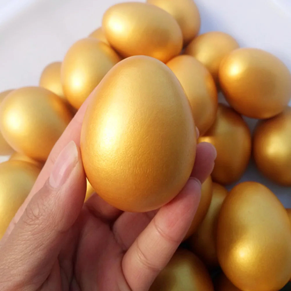5 шт. деревянное Золотое пасхальное яйцо DIY искусство ремесла украшение для