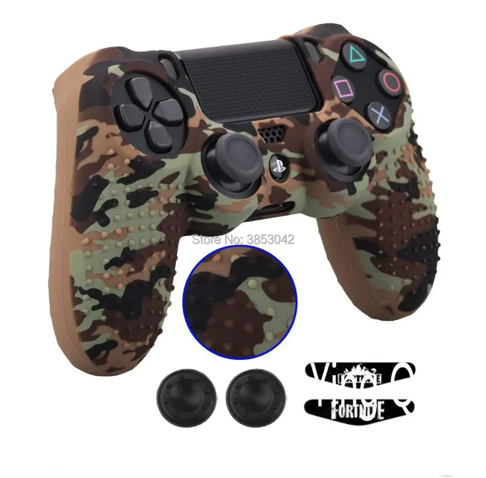 

Anti-slip Silicone Cover Skin Case for Sony Play Station Dualshock 4 PS4 Pro Slim Controller+ 2 Thumb Stick Grips Caps