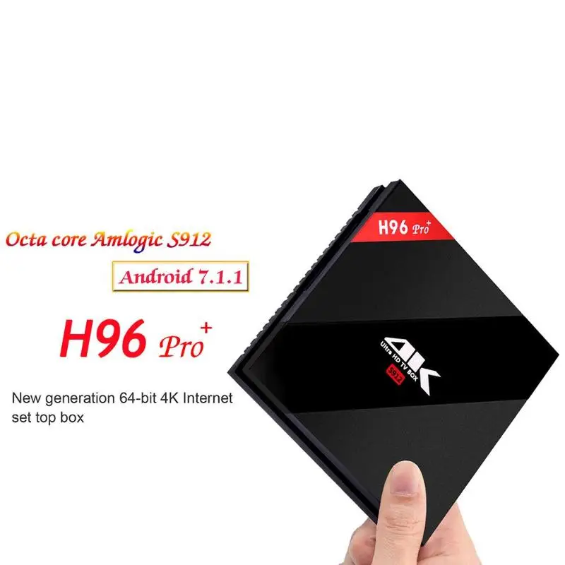 

H96 Pro+ 3G RAM 32G ROM Android 7.1 Set Top TV Box WiFi BT4.1 HDMI2.0 4Kx2K Amlogic S912 Octa-core Smart TV Box EU plug