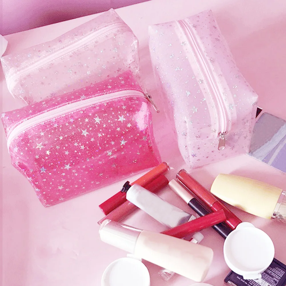 السفر واضح ستار PVC التجميل أكياس النساء الرجال شفافة سستة حقائب مكياج المنظم الجمال المكياج حمام غسل يد حالة حقيبة