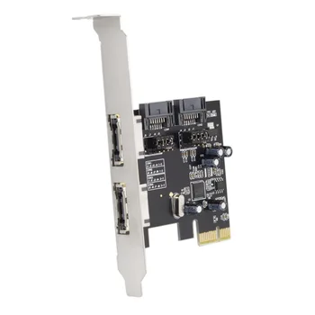 

CYDZ PCI-E To 4 Ports SATA 3.0 ESATA PCIE SATA3 6Gbps Expansion Card PCI-E Adapter
