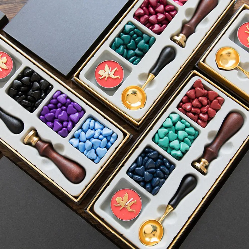 

Adeeing Retro Style Diy Sealing Stamp With Spoon Wax Particles For Greeting Card Postcard Decor