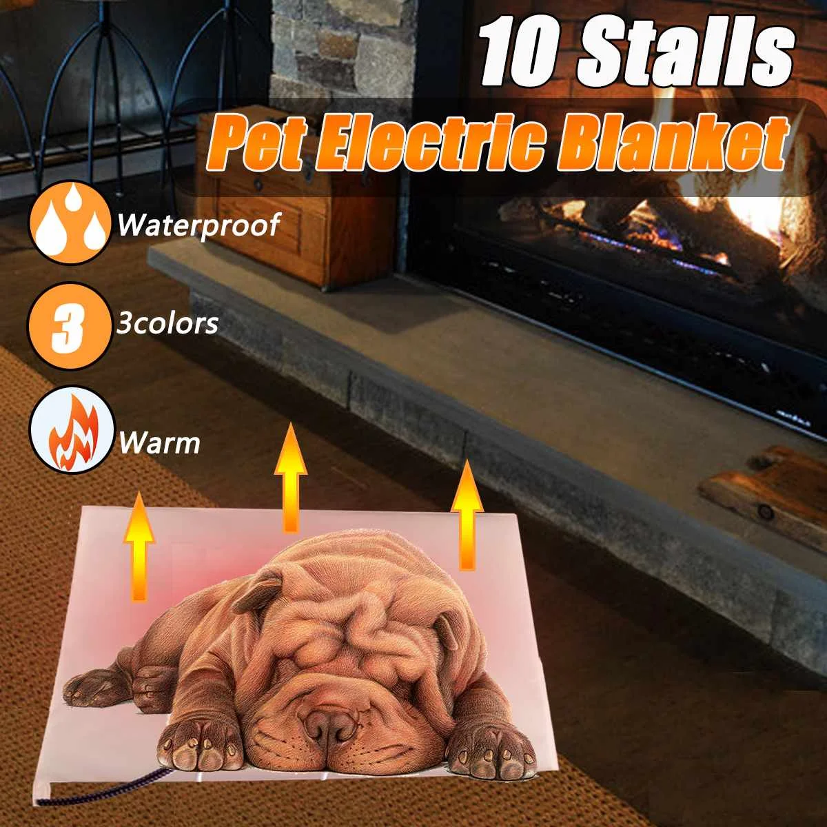 

Waterproof Electric Heating Pad 10 Stalls Adjusted Temperature Scratch Prevention Cat Dog Bed Winter Warm Electric Blanket Mat
