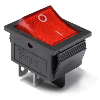 

CLAITE Red Light Lamp 4 Pin DPST ON-OFF Rocker Boat Switch 13A/250V 20A/125V DPST Operation Lug Type Terminals