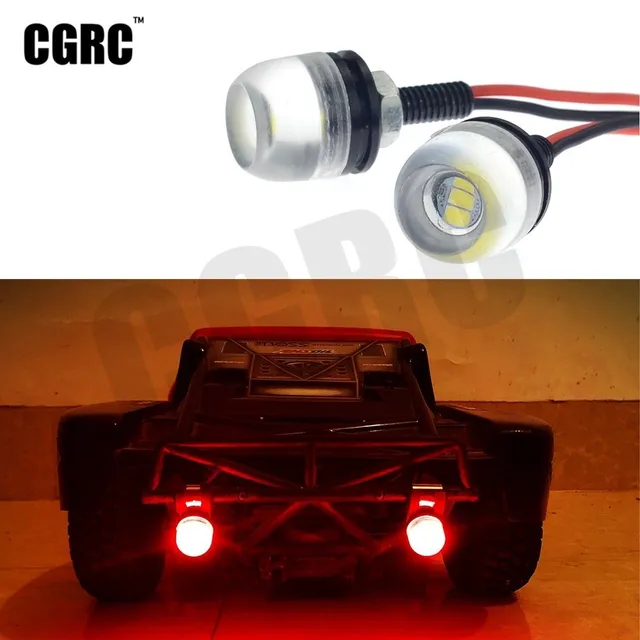 2pcs RC Car LED Headlights Spotlights For 1/10 1/8 RC Crawler Off road