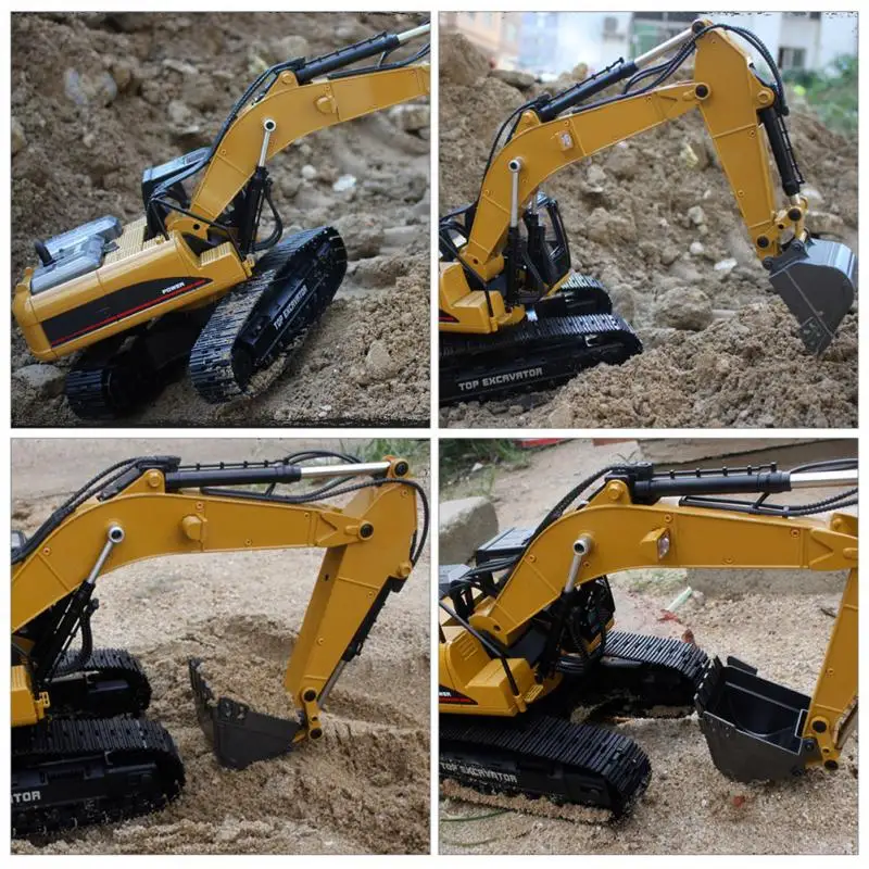HUINA 1580 2.4G 1:14 23CH 3 in 1 Rc Hydraulic Excavator Electric Model Excavator Engineering Vehicle Remote Control Truck Autos