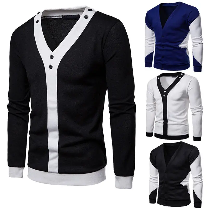 

Brand New 2019 Men Winter Autumn Teddy Bear Fleece Fur Fluffy Long Sleeve V-neck Coat Jackets Jumper Outwear Oversized