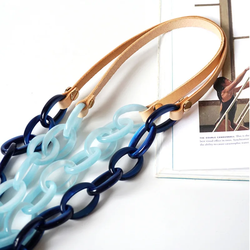 

[Super Seabob] 2019 Spring Summer Stylish Attractive Many Colors Golden Buckle Acrylic Wide Long Bag Strap All Match LM351