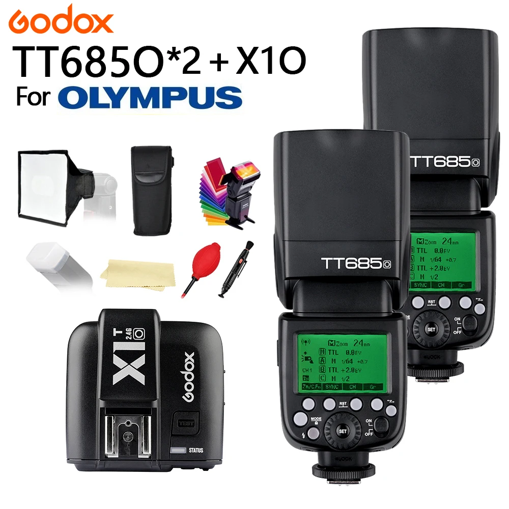 

2x GODOX TT685 TT685O Thinklite TTL Camera Flash High Speed 1/8000s GN60 for Olympus E-M10II E-M5II E-M1 E-PL8 E-PL7 E-PL6 E-PL5