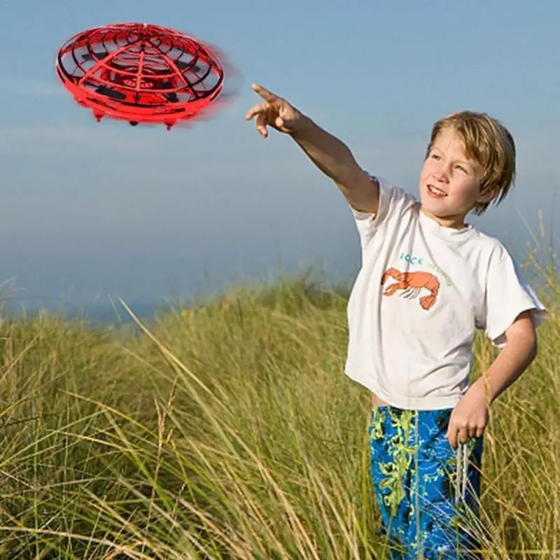 

360 Degree Rotatable Anti-collision Hand UFO Ball Flying Aircraft RC Toys Led Gift Suspension Mini Induction Drone For Children