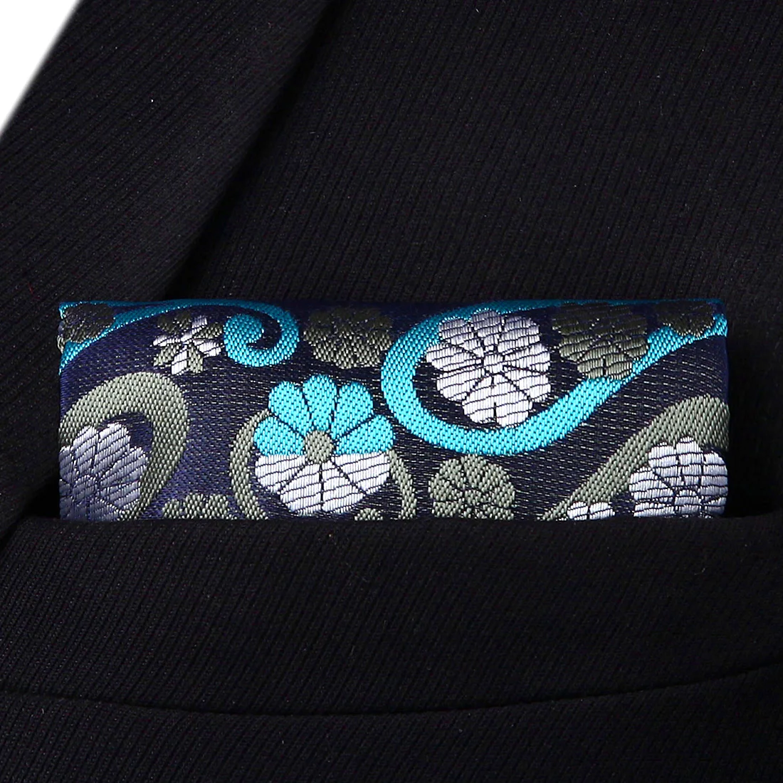  Party Wedding Classic Fashion Pocket Square Tie New Paisley Mens Tie Navy Blue Woven Silk Necktie H