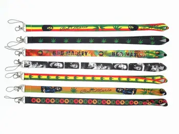 

50 PCS Bob Marley Lanyard id badge holder keychain straps for mobile phone Wholesale Free Shipping