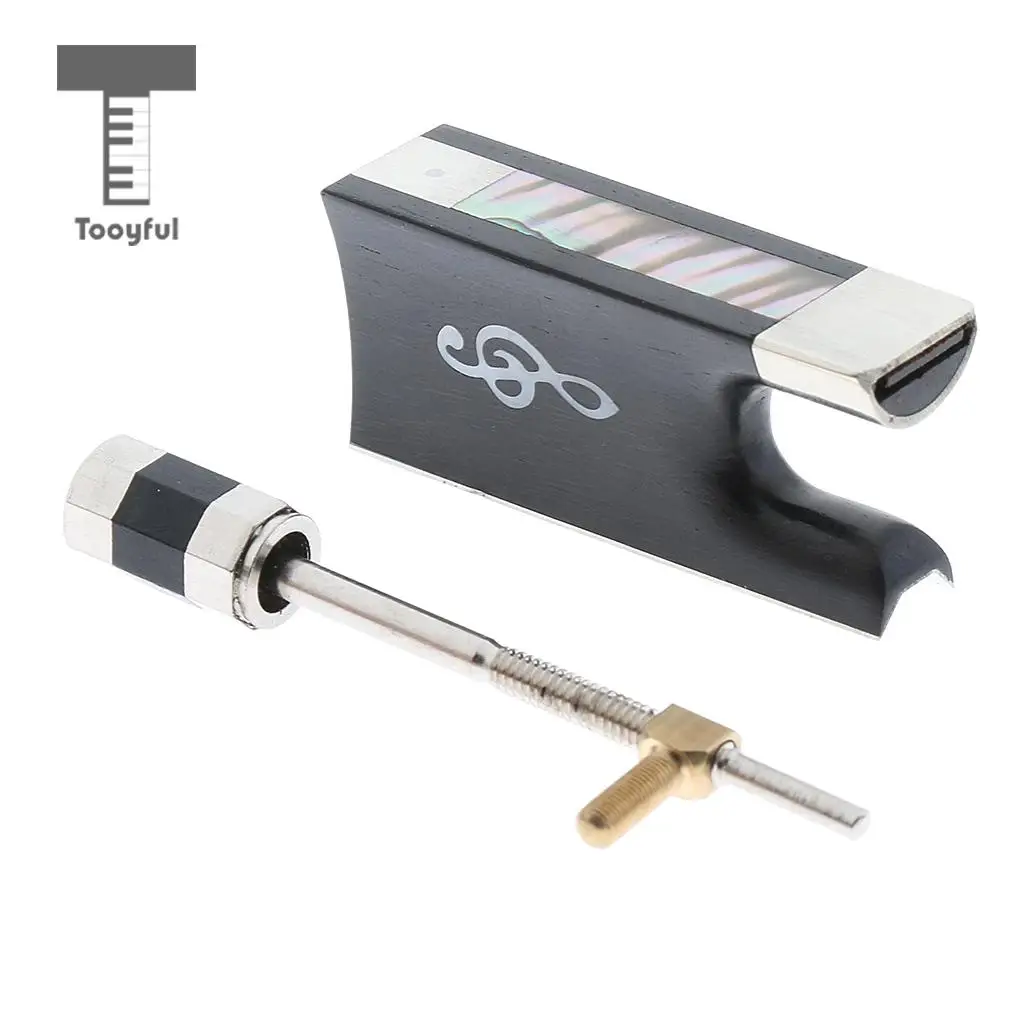 Tooyful 1 Set Violin Bow Ebony Frog Screw String Instrument Parts for