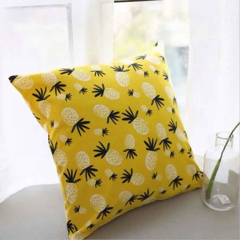 

New Pillow Cover Pineapple Print Thickening Pillowcase For Home Simple Decorative Pillows Cover Without Core Dropshipping