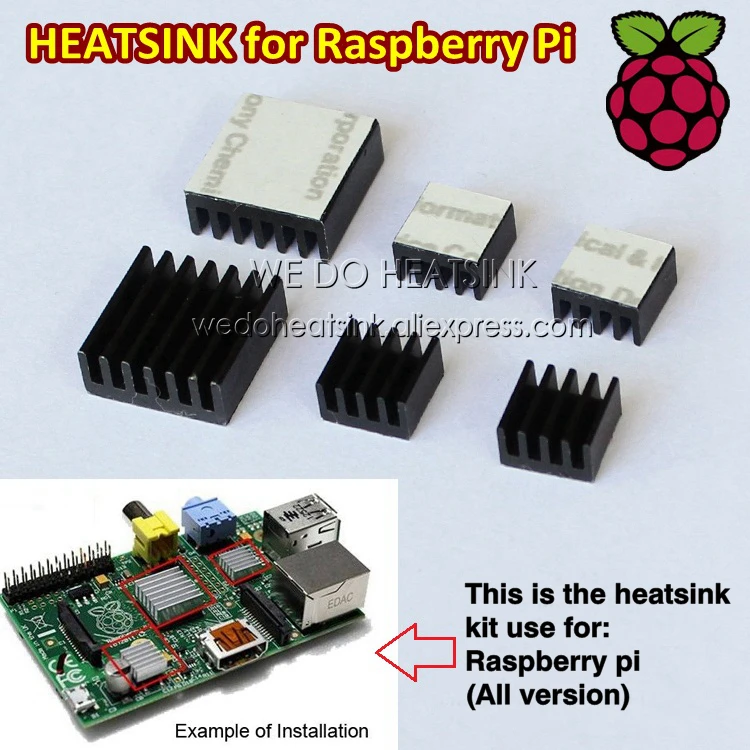 

10set(30pcs) Raspberry Pi Cooler Kit Black Aluminum Heatsink Heat sink Heatsinks Cooling Kits, All versions are Available.
