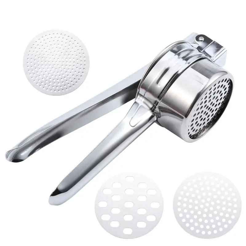 1pc Stainless Steel Potato Ricer with 3 Interchangeable Disks Food
