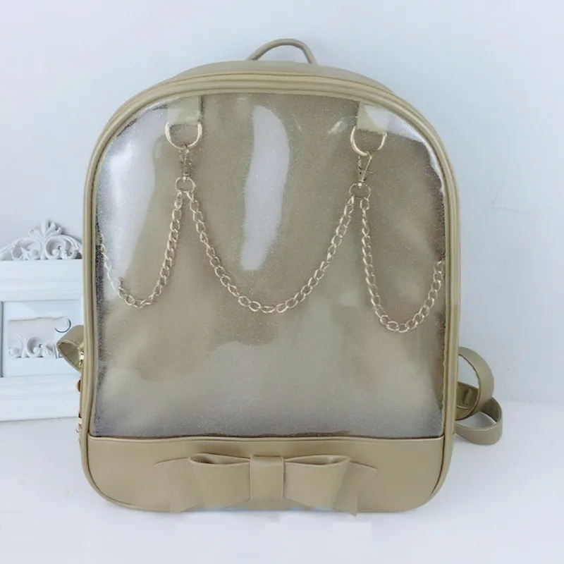 

Cute Clear Transparent Women Backpacks PVC Jelly Color Student Schoolbags Fashion Ita Teenage Girls Bags For School Backpack New