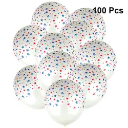 100 шт 12 дюймов пятиконечные Звездные воздушные шары принты латексные воздушные шары Американский День Независимости праздничные вечерние