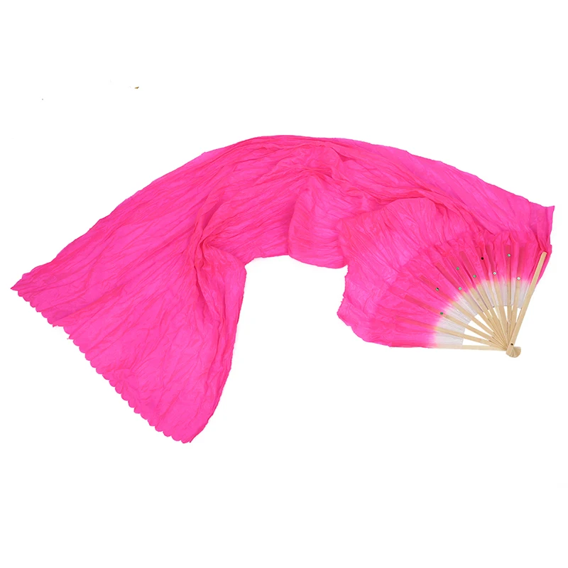 

Hot sale 1.8m Hand Made Belly Dance Dancing Silk Bamboo Long Fans Veils Rose red