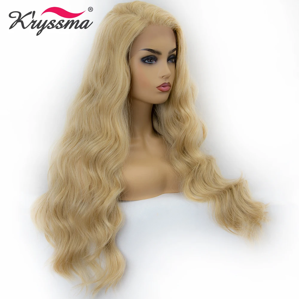 Парик блонд для женщин, синтетический парик на кружеве, длинные волнистые смешанные 613 парики для женщин, свободная часть, натуральные волосы, 22 дюйма