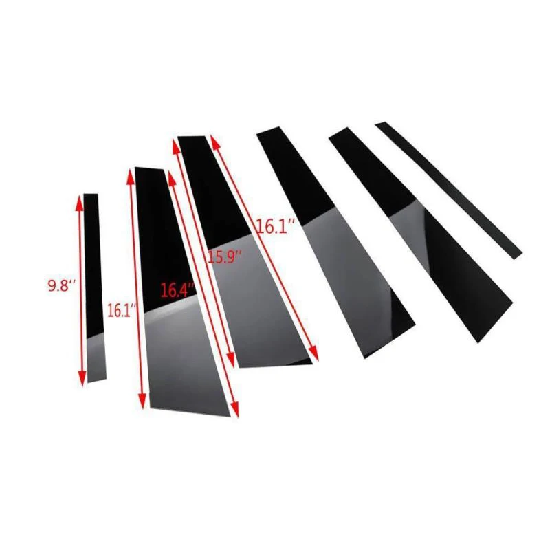 

6pcs/Set Black Mirror Effect Window Pillar Posts Cover Trim High Quality Accessory Part Suitable For Honda Civic 2006-2011