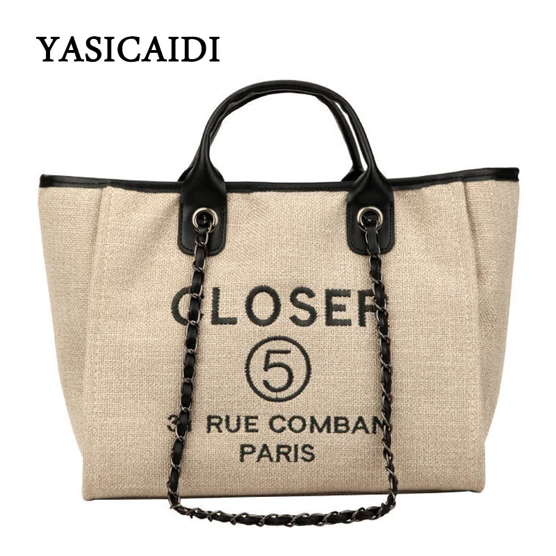 

YASICAIDI High Quality PU Leather Women Handbags Large Capacity Women Shoulder Bags Long Chain Women Tote Bags Sac A Main