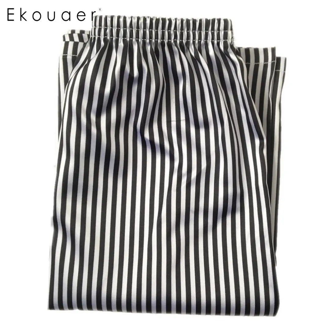 

Ekouaer Men Men's Sleep Bottoms Summer Lounge Short Pants Sleepwear Thin Medium Waist Loose Pajama Shorts