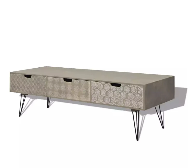 VidaXL التلفزيون مجلس الوزراء مع 3 أدراج 120x40x36 cm رمادي