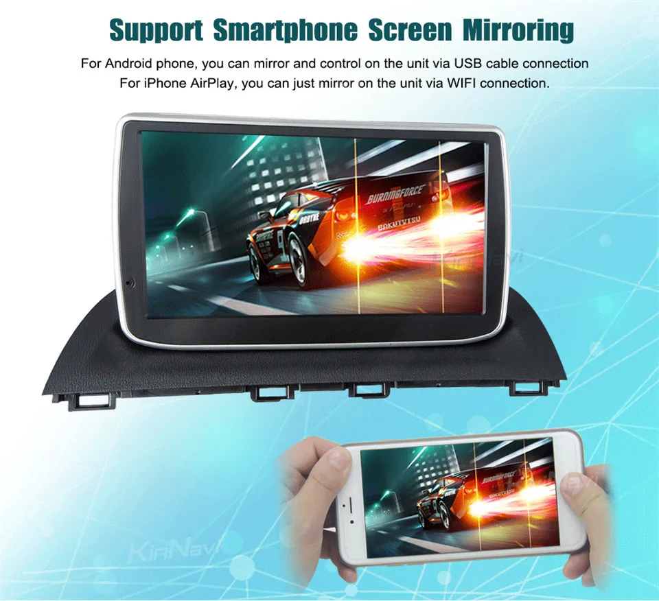 Perfect KiriNavi Android 7.1 Car Audio For Mazda 3 Axela Multimedia System Radio Stereo Car DVD GPS Navigation Player WIFI RDS 2