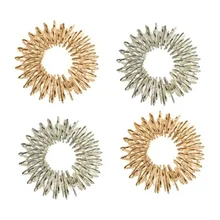 2 цвета 4 шт./компл. Акупрессура Массажер для пальца Нержавеющая сталь циркуляции кольцо для детей и взрослых DC88 для здравоохранения