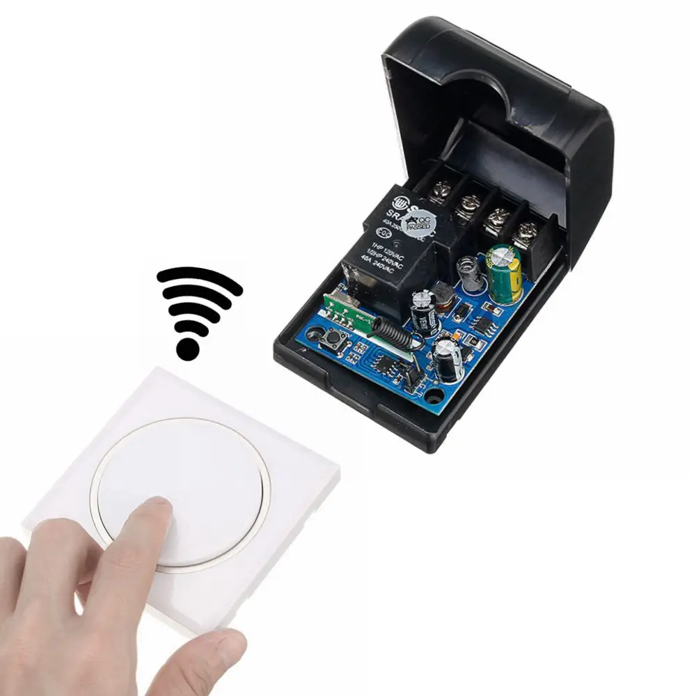 

CLAITE AK-KZ01 315MHZ/433MHZ 1 Channel Wireless Remote Control Switch + Remote Control Panel DC 12V-48V