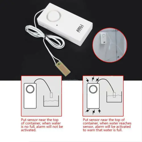 

Water Leak Alarm Flood Level Overflow Detector Sensor Home Security US STOCK