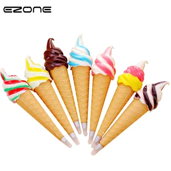 

EZONE 1PC Creative Ice Cream Shape Ballpoint Pen Novelty Kids Ball Pens School Office Supplies Cute Stationery Color Random