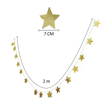 

Gold Stars Hanging Decoration Garland Banner For Weddings Or Parties Children's Rooms Mosquito Nets Rooms Walls