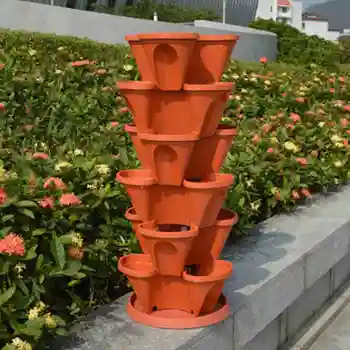 

Dimensional Three-petal Flower Pot Strawberry Basin Multi-layer Superimposed Cultivation Pot Vegetable Melon Fruit Planting Pot