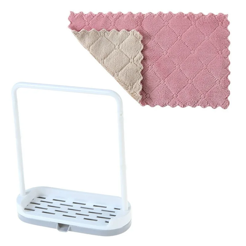 Buy Kitchen Cleaning Dish Cloth Sponge Holder Set
