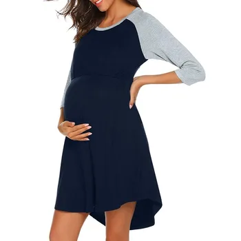

Nursing Dress Women Nightgown Long Sleeve Breastfeeding Winter Dress for Feeding Maternity Pregnancy Clothes Plus Size