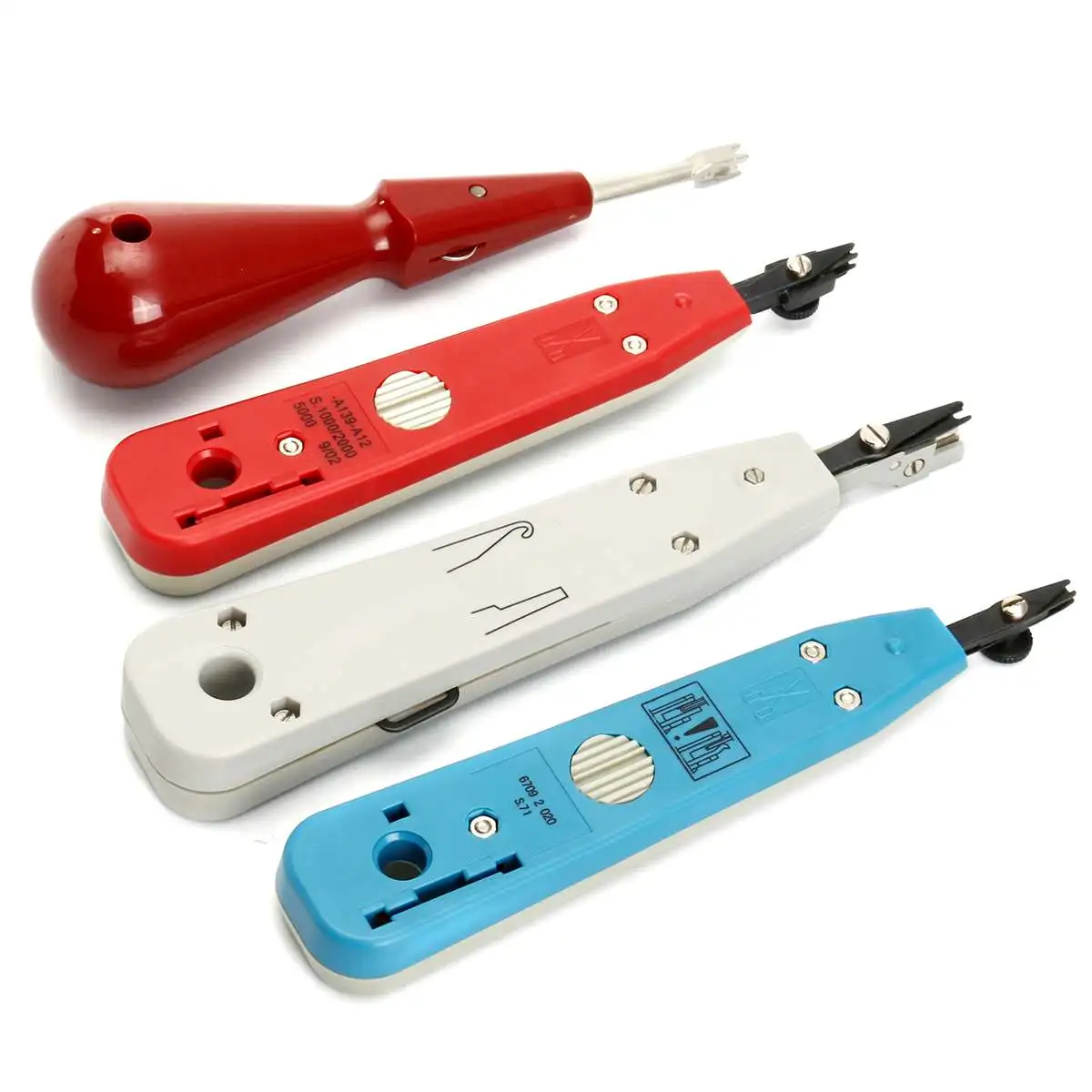 

4Pcs/Set Krone Network Adjustable Impact Punch Down Tool For Pillar Blocks Loop Line Portable Networking Tools Kit Durable New