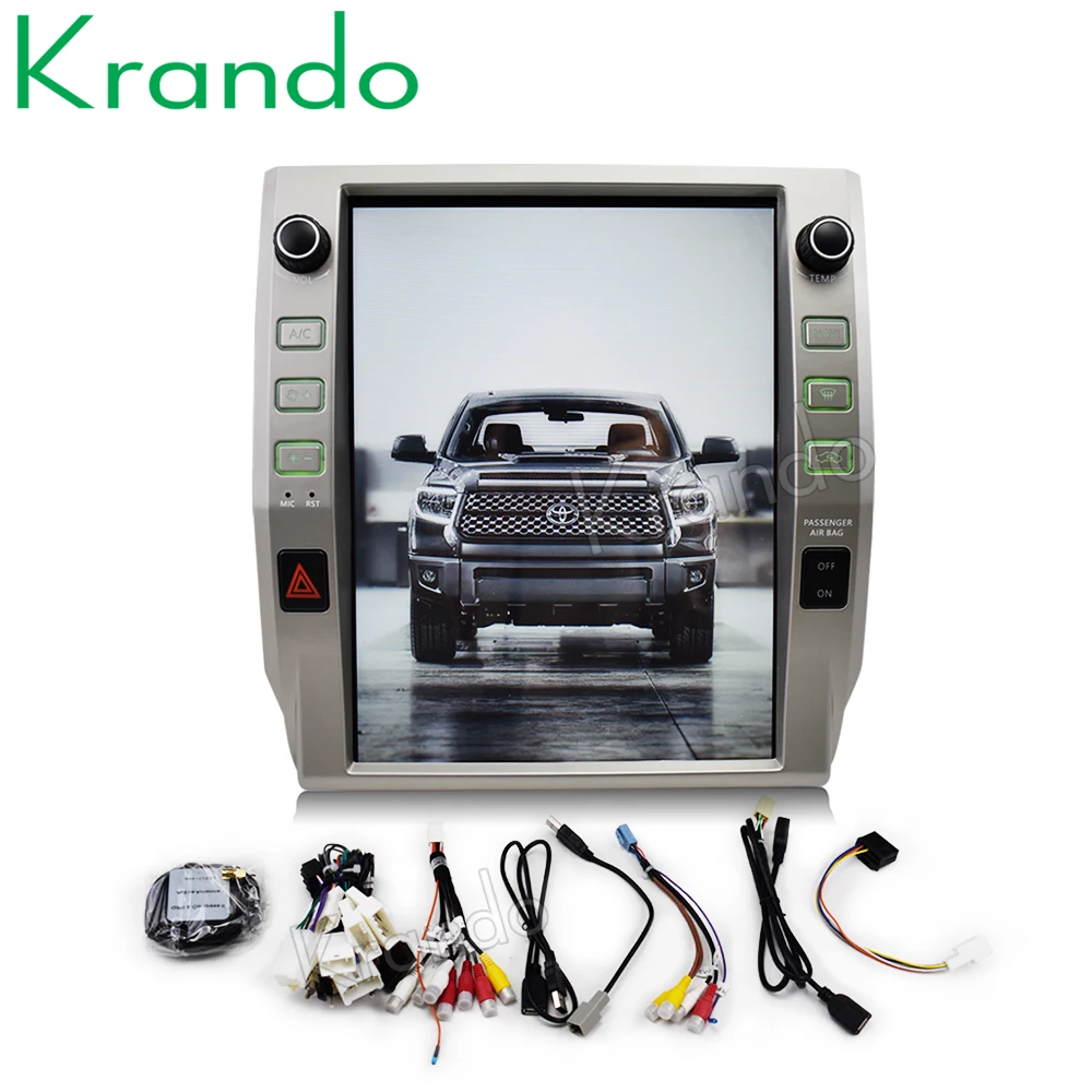 Top Krando Android 8.1 12.1" tesla Vertical screen car radio gps GPS multimedia system for Toyota Tundra 3