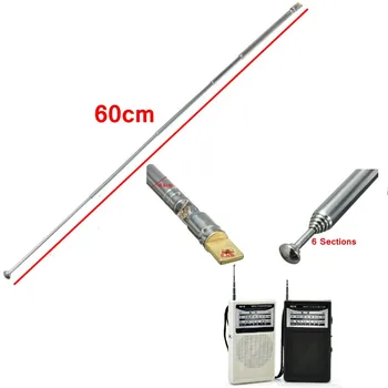 

Arrival Replacement 60cm 6 Sections Telescopic Antenna Aerial Kit For Radio TV KL AM FM