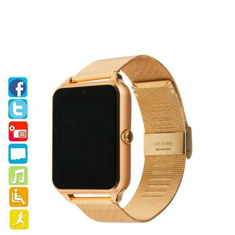 

Smart Gt08 Plus Metalen Band Bluetooth Pols Smartwatch Ondersteuning Sim Tf Card Android & Ios Horloge Multi- Talen Pk S8 Z60