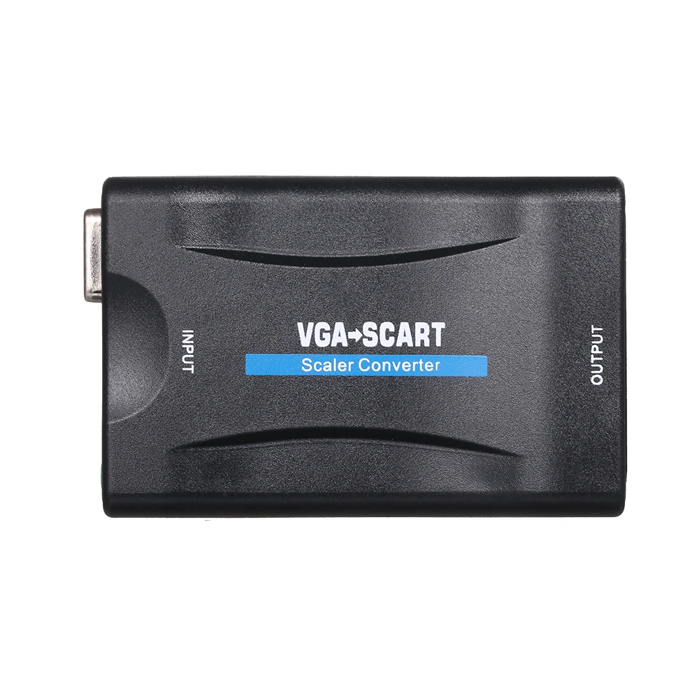 Высококлассный преобразователь 1080P VGA в SCART Видео Аудио AV сигнальный адаптер HD