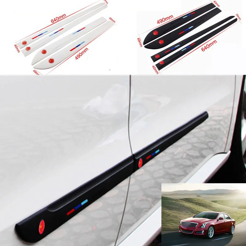 

Car-styling 4pcs High Quality Brand New Side Doors Rubber Bumper Protector Guard Scratch Sticker Trim For Cadillac Vehicle