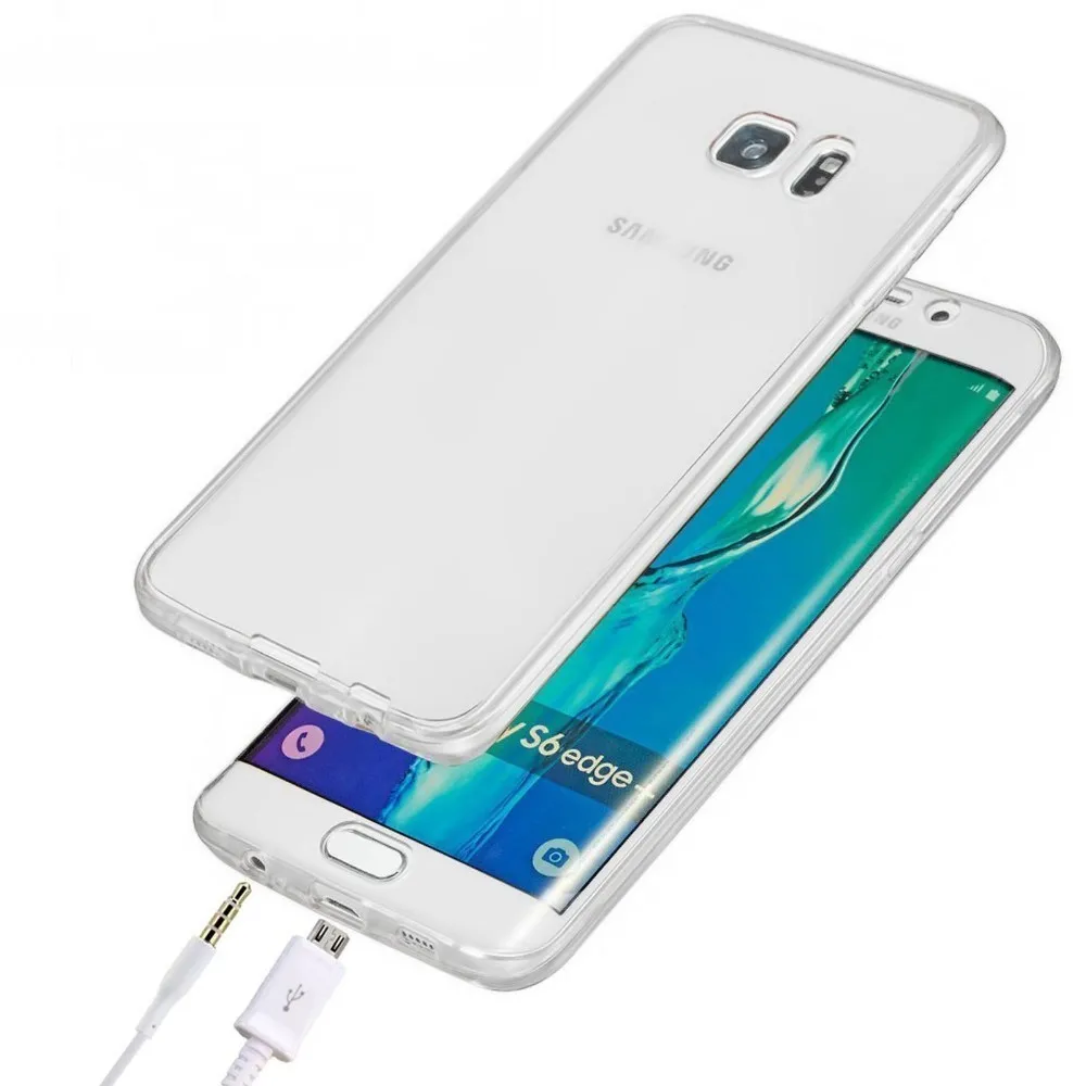 Двойной силиконовый чехол для samsung Galaxy S6 S7 край S8 S9 плюс A3 A5 A6 A7 A8 J3 J4 J5 J6 J7 J8 Полное заднее покрытие